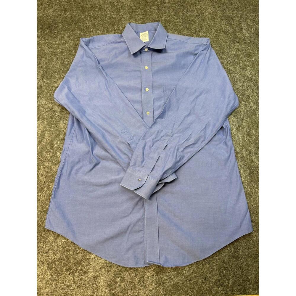 Brooks Brothers Slim Fit Non-Iron Men's Size 16-34 Blue With Pocket